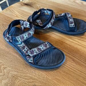 Teva Sandals Black Multi-Color Outdoor Sporty Adjustable Straps Hiking Ready 7